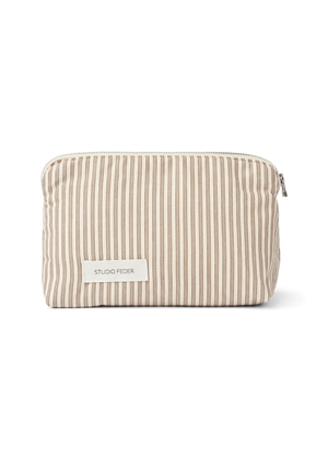 Celia mini toiletry bag Brown Beach Stripe Studio Feder